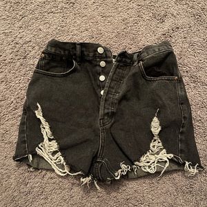 Pacsun womens black jean shorts